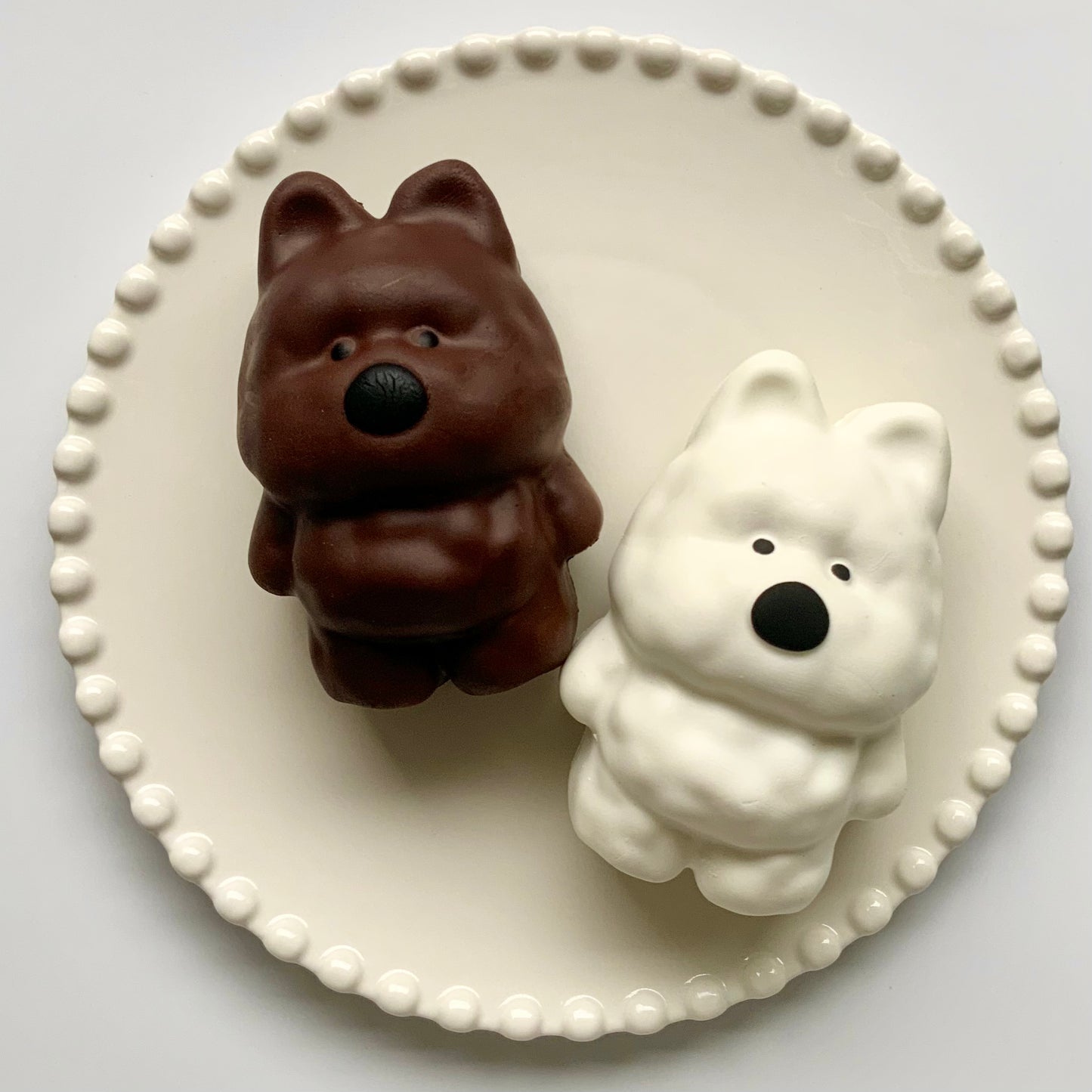 Brown/ White Westie Dog Slow Rising Squishy - Charming Cheese