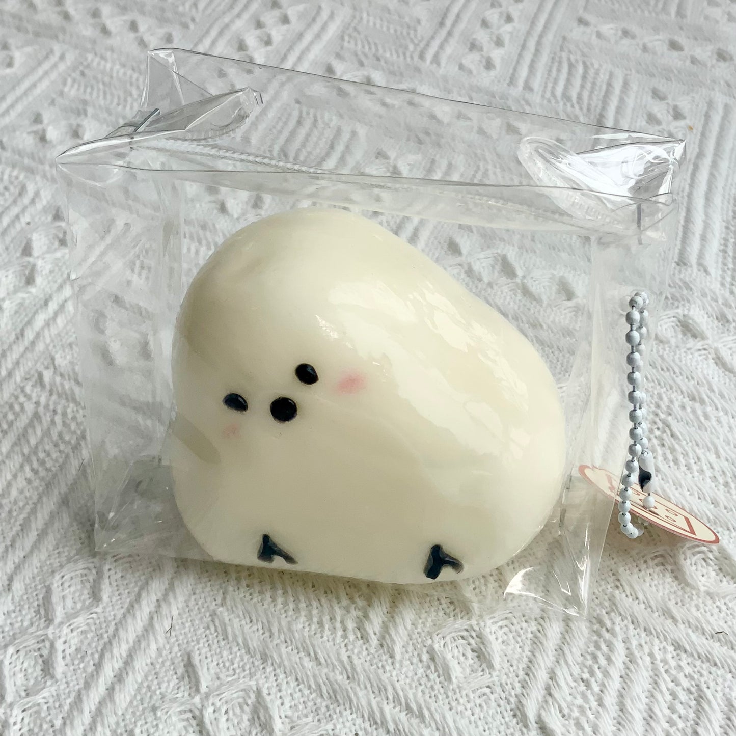 Creamy texture adorable white sparrow taba squishy toy