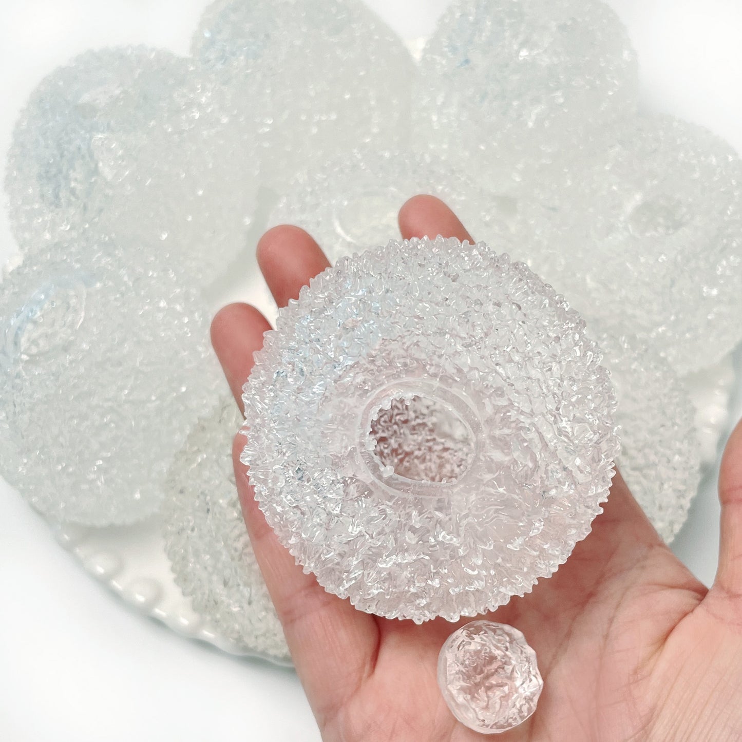 Clear Bayberry Textured Stress Ball Skin Pack of 10 with Stopper (6cm)