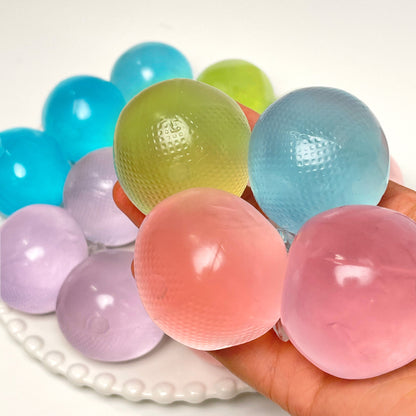 Mini Colorful Pink Blue Green Purple Coconut Oil Malleable Handmade Stress Ball
