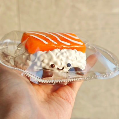 Whipped Cream Texture JC Salmon Rice Ball Taba Squishy Toy