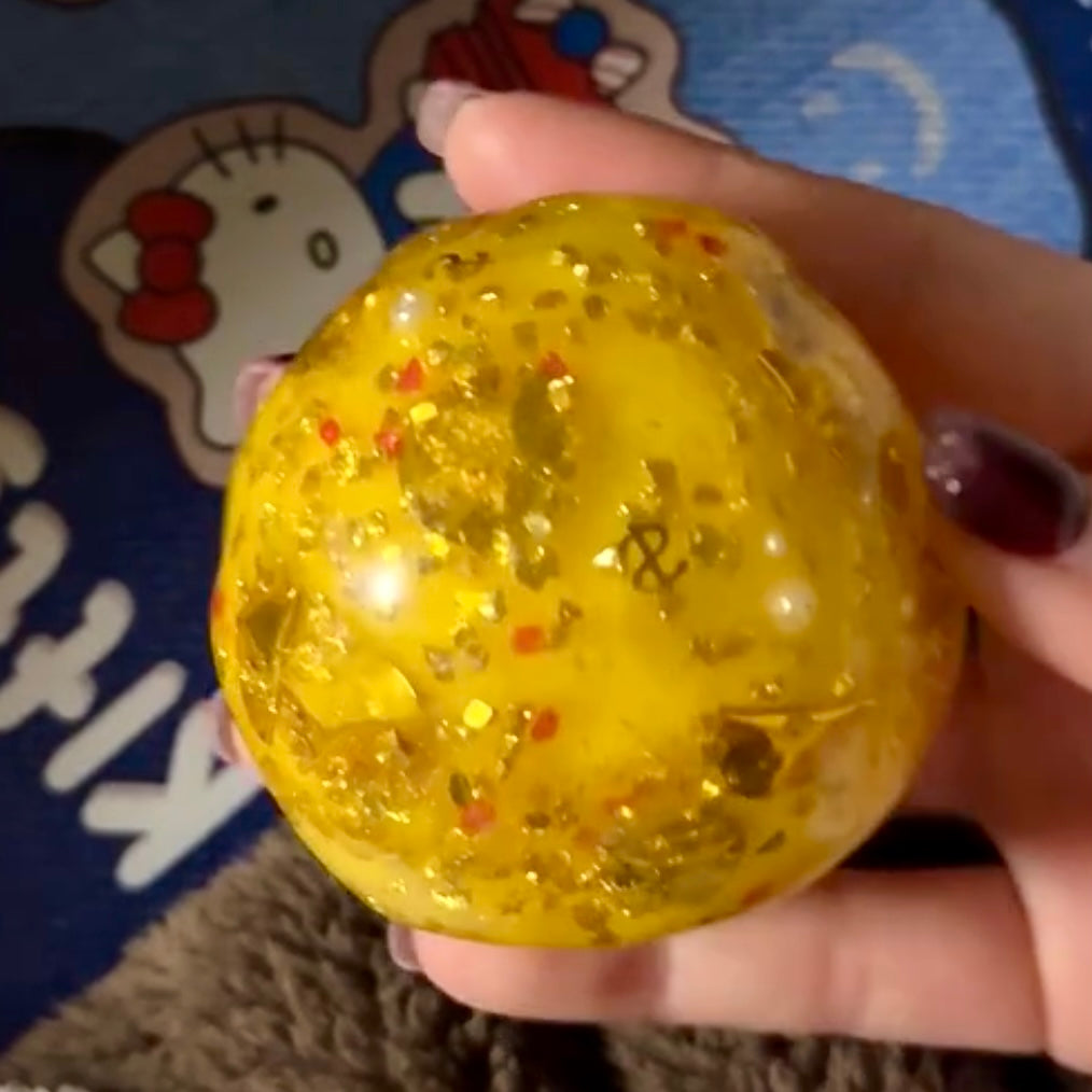 Wax Crispy Shell Golden Sparkling Fortune Stress Relief Handmade Ball - Charming Cheese