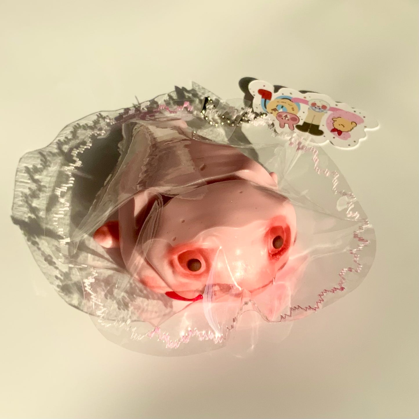 Clay-like Texture Ugly-cute Pink Water Droplet Fish Taba Squishy Toy