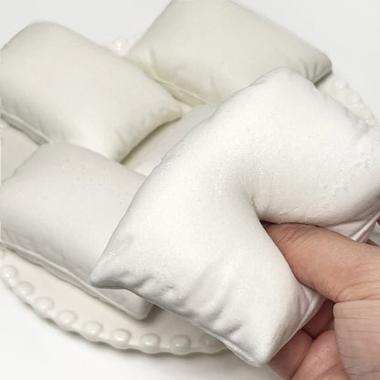 Flocked White Pillow Taba Squishy Toy