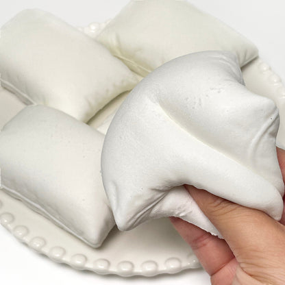 Flocked White Pillow Taba Squishy Toy