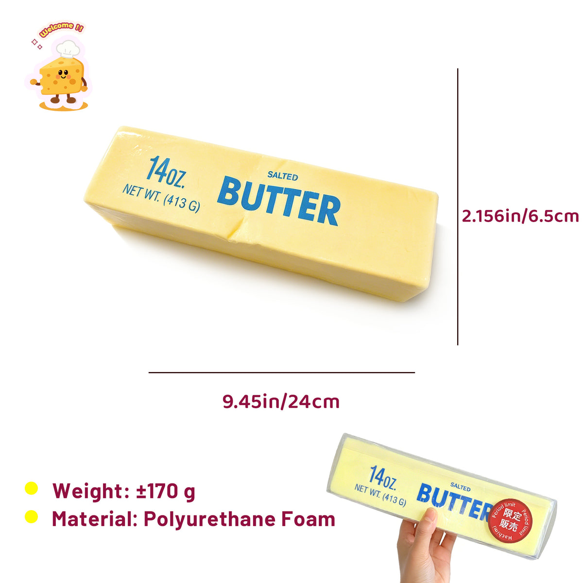 Super Soft Salted Butter Stick Slow-rising Squishy Toy 🧈 – Charming Cheese