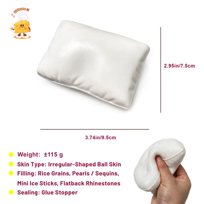Sweet Dream White Pillow Soft/ Crispy Handmade Stress Ball Fidget Toy