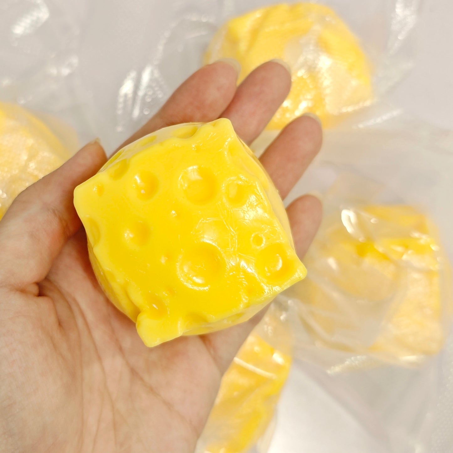Crunchy Small Cheese Cube Building Blocks Filling Stress Ball Fidget Toy