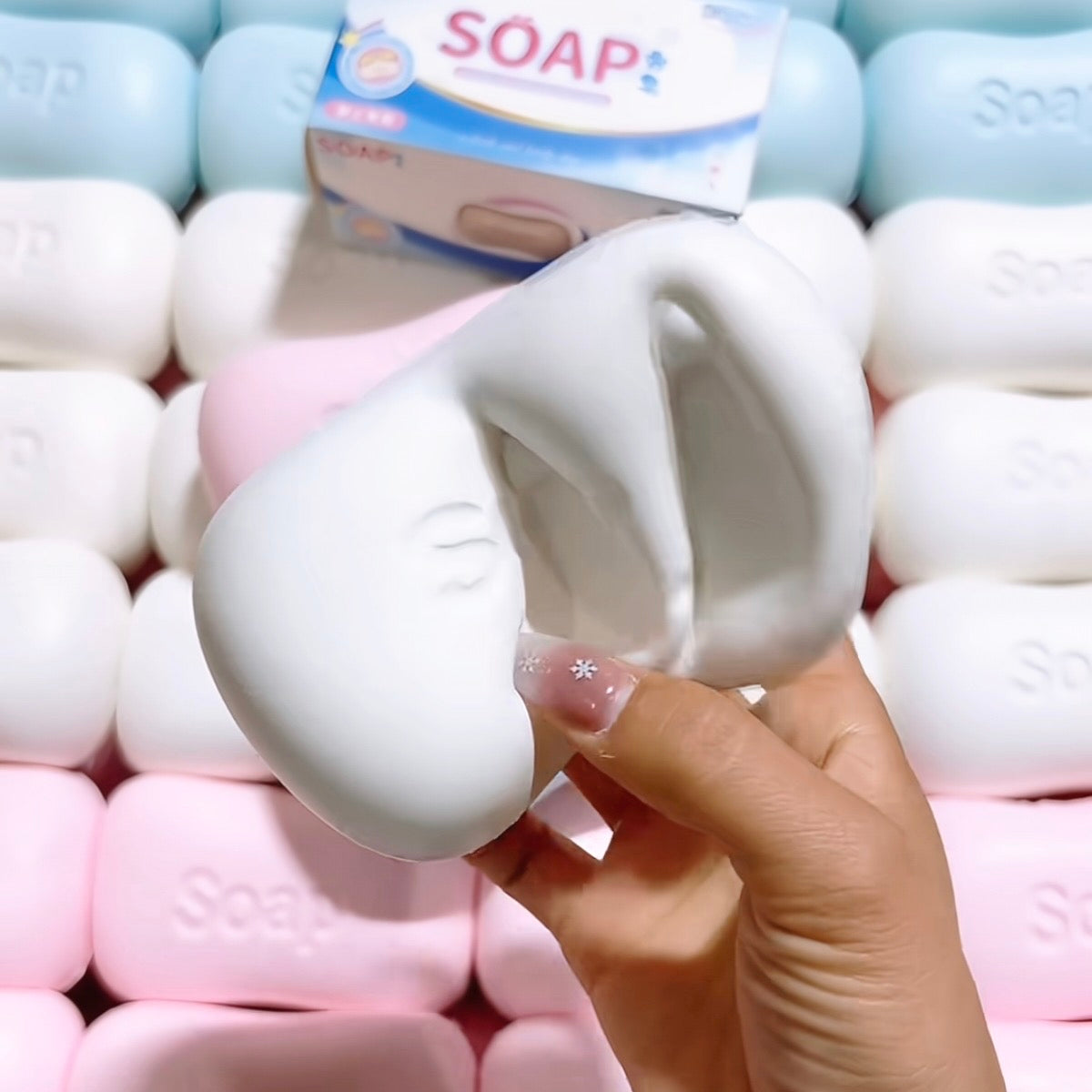 Super soft white cartoon soap 🫧 stress relief slow rising squishy