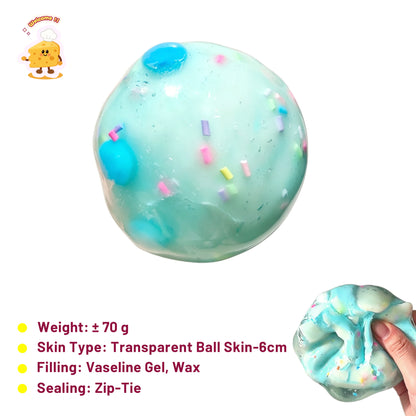 Wax Crispy Shell Sugar Crystals Macaron Blue Stress Relief Handmade Ball - Charming Cheese