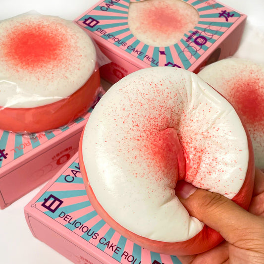 White Peach Cake Roll & Oreo Chocolate Cake Sticky Slow-rising Squishy Toy