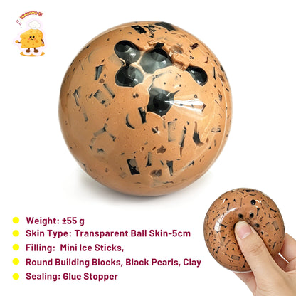 Crunchy Bubble Tea Stress Ball Fidget Toy (5cm ball skin) - Charming Cheese