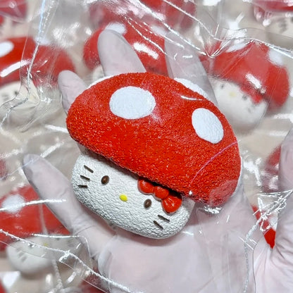 Red Cute Kitty Mushroom Creamy Mud Texture Taba Squishy Toy (115g)