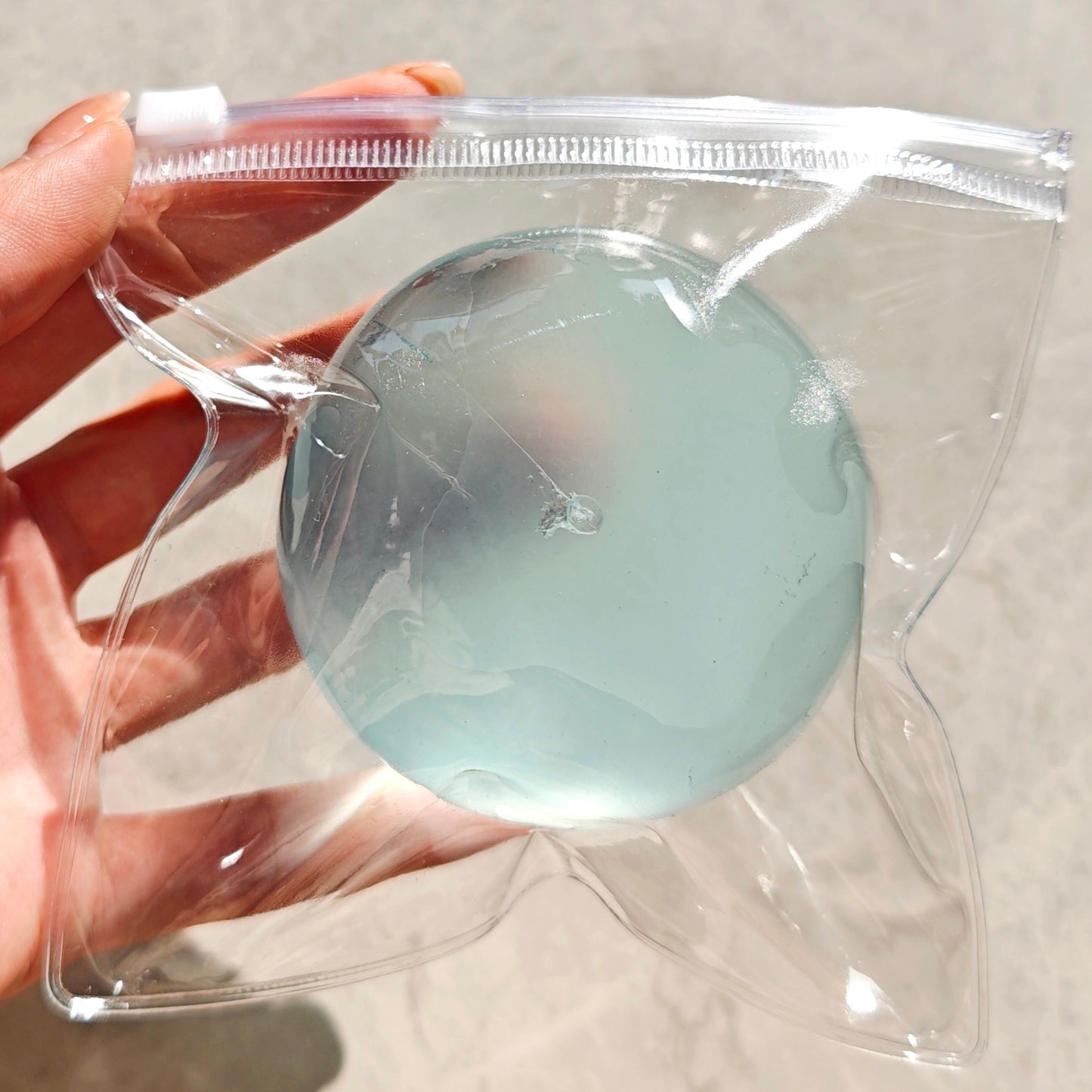 Green /Purple /Clear Blue Soft Coconut Oil Malleable Handmade Stress Ball