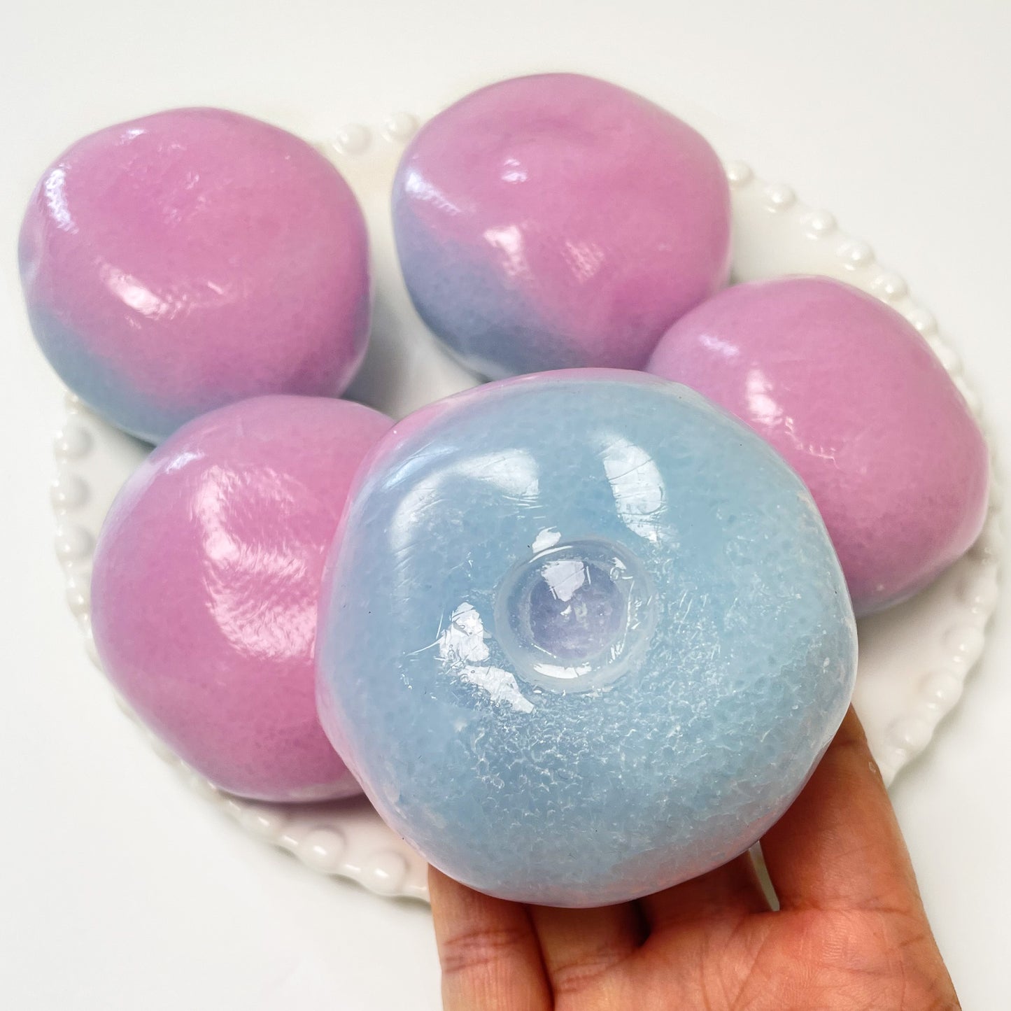 Pink & Blue Split-Fill Smoothie  Ice Slush Stress Ball Toy