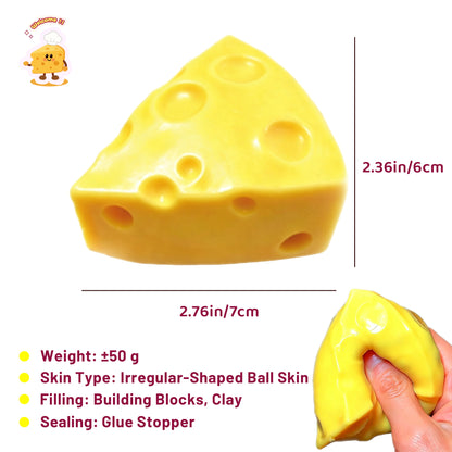 Crunchy Cute Triangle Cheese Building Blocks Filling Stress Ball Fidget Toy