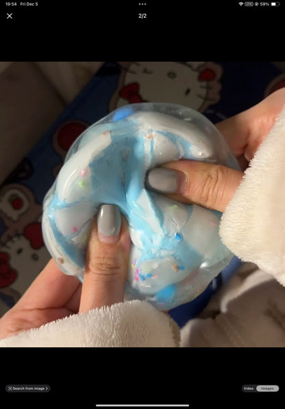 Crispy Shell Sugar Crystals Macaron Blue Stress Relief Handmade Ball