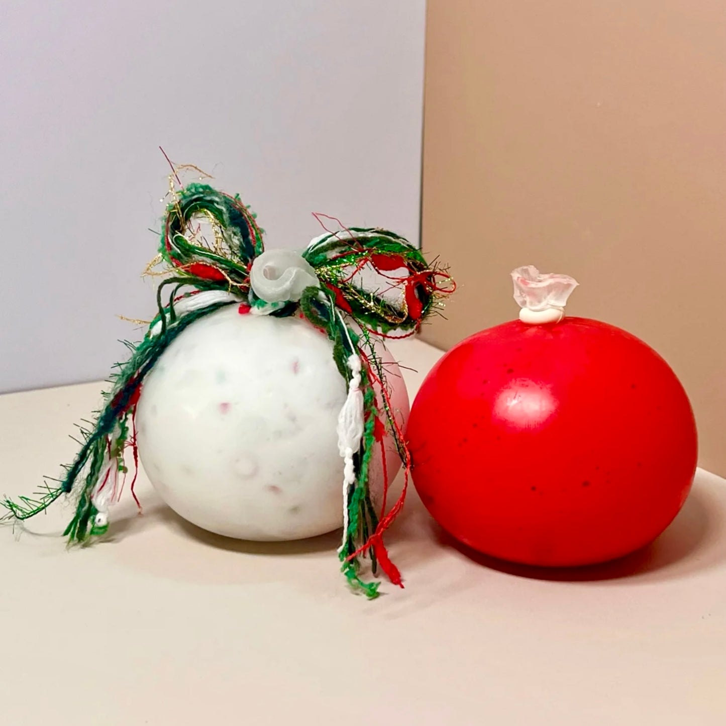Soft Christmas Tree / Red Apple Stress Ball Toy (6cm ball skin) - Charming Cheese