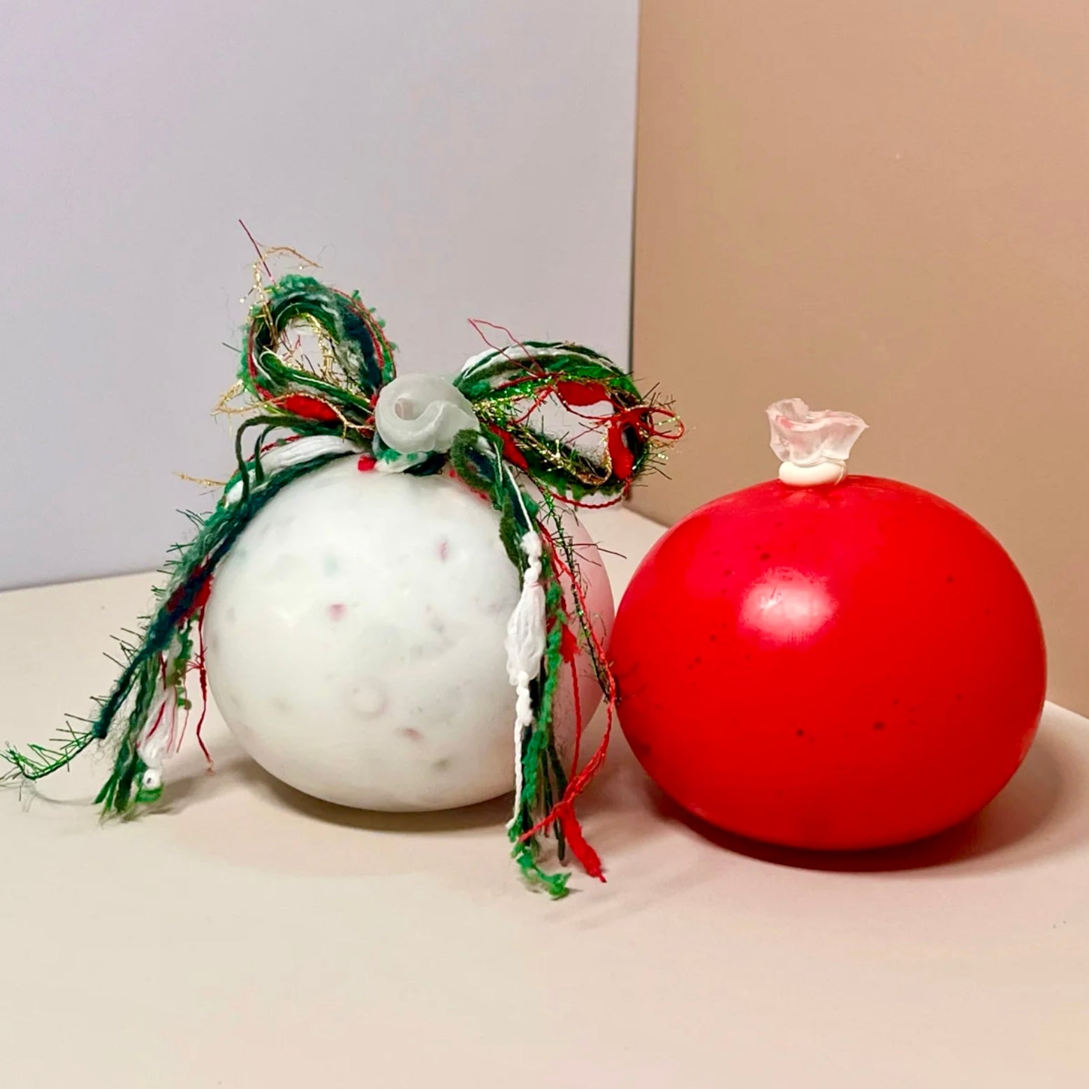 Soft Christmas Tree / Red Apple Stress Ball Toy (6cm ball skin) - Charming Cheese