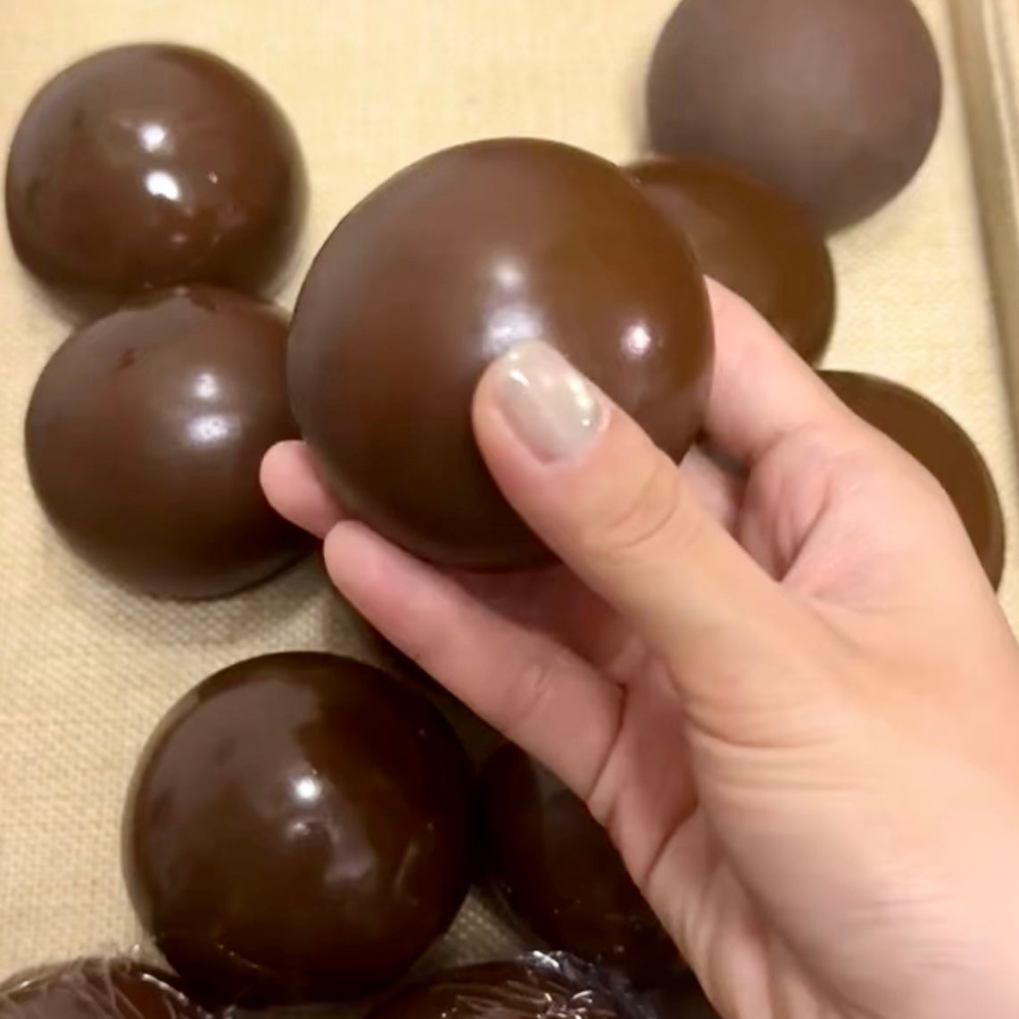 Chocolate Toffee Pearl Handmade Stress Ball