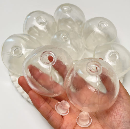 Clear Stress Ball Skin Pack of 10 with Stopper (6cm)