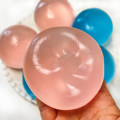 Blue /Pink Soft Coconut Oil Malleable Handmade Stress Ball