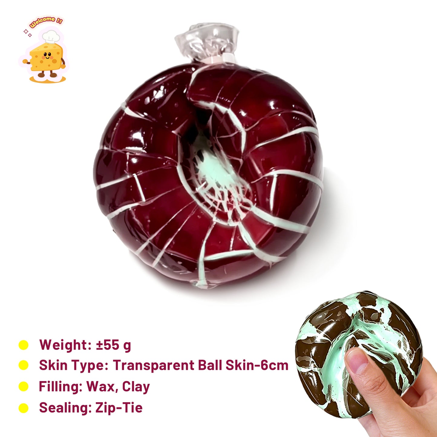 Wax Crispy Shell Mint Chocolate Stress Relief Handmade Ball