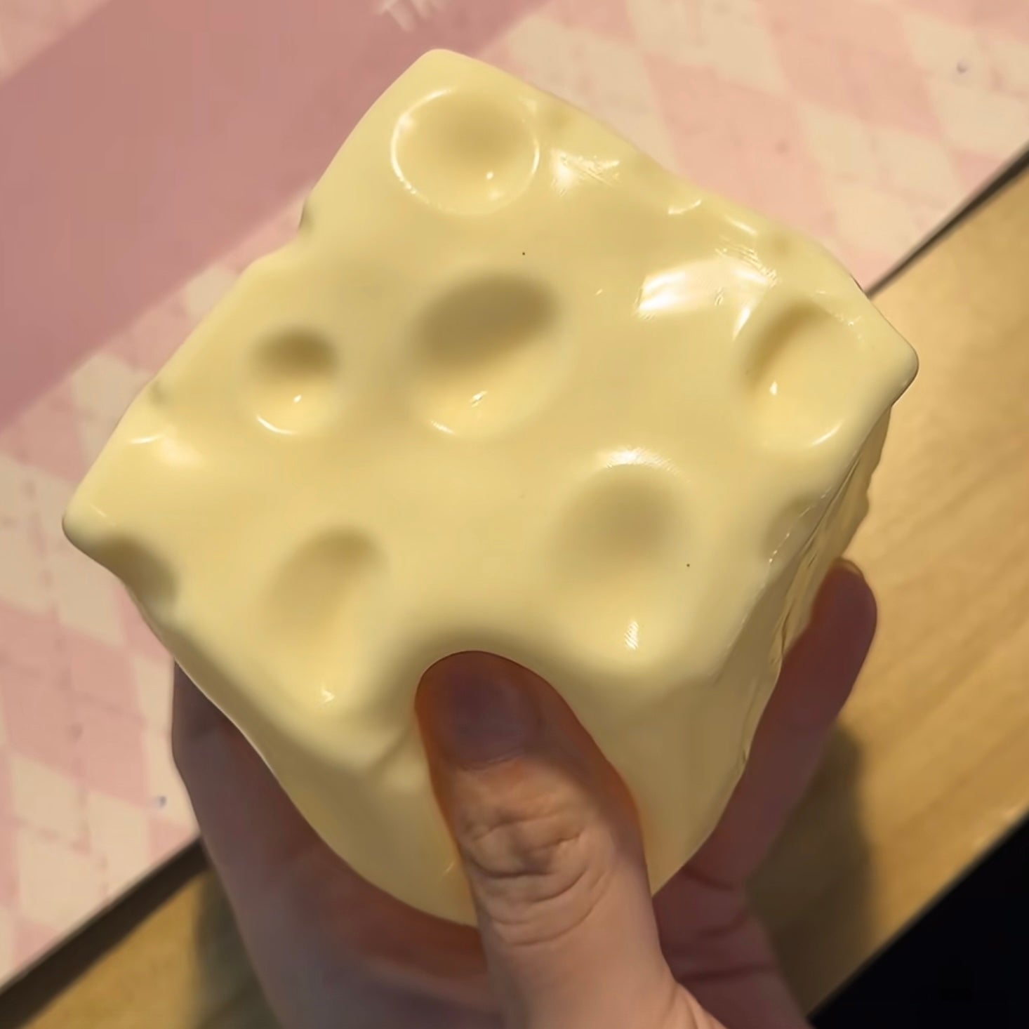 Giant Square Cheese Crunchy Stress Ball Fidget Toy - Charming Cheese