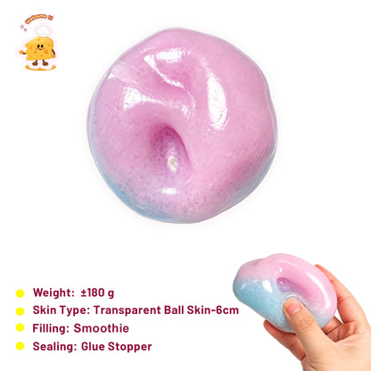 Pink & Blue Split-Fill Smoothie  Ice Slush Stress Ball Toy