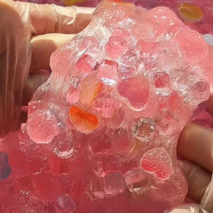 Gel-like Texture Sweet Heart Stress Ball Zip-tie Toy Fidget (5cm ball skin) - Charming Cheese