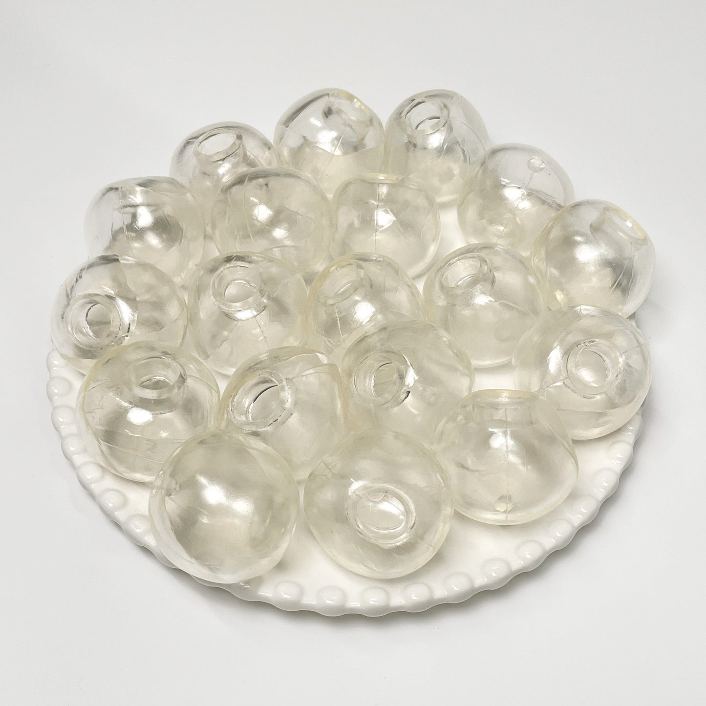 Clear Stress Ball Skin Pack of 10 with Stopper (4cm) - Charming Cheese
