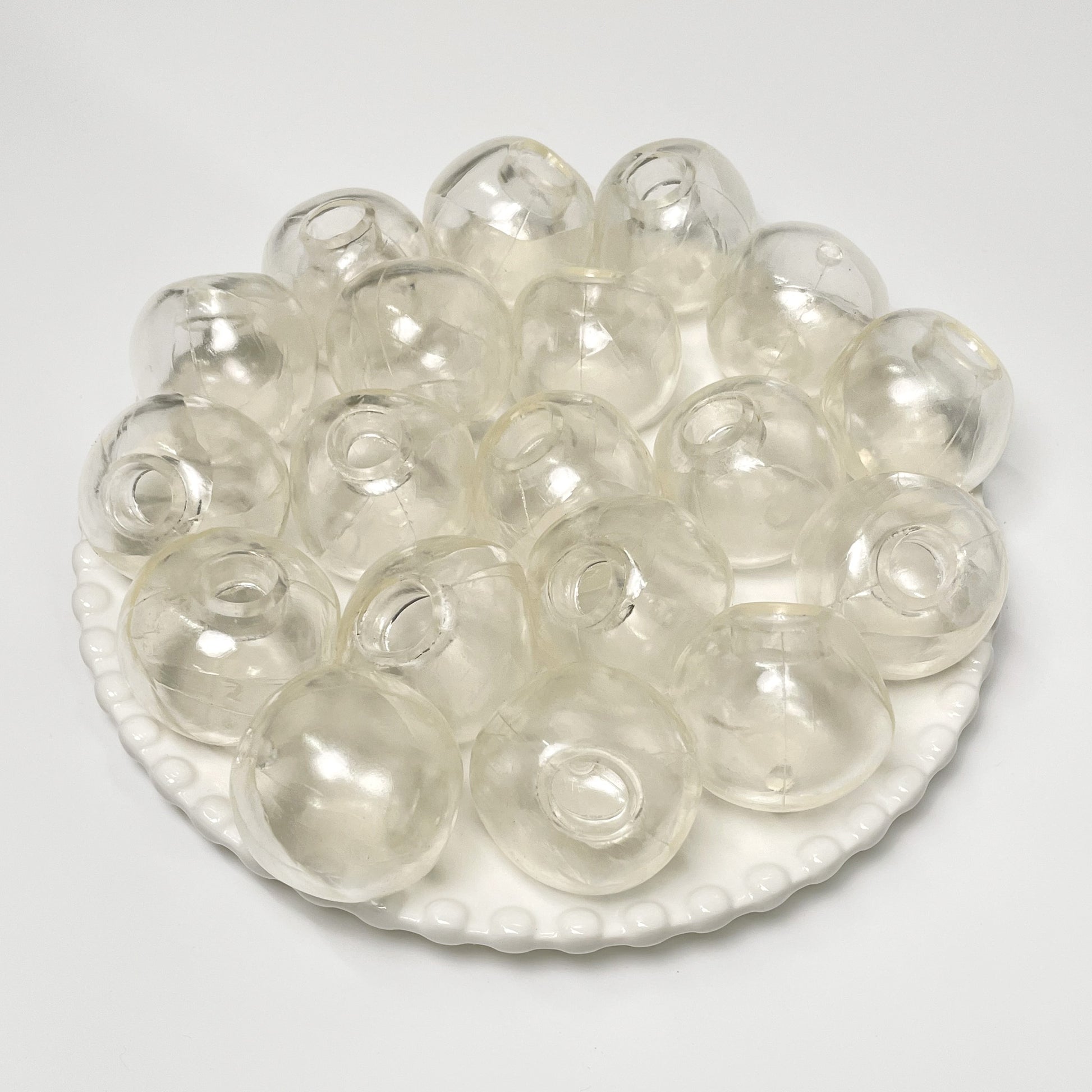 Clear Stress Ball Skin Pack of 10 with Stopper (4cm) - Charming Cheese