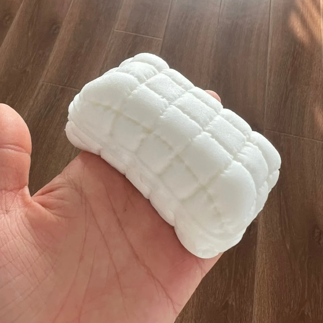 Flocked white pillow taba squishy toy (130g) - Charming Cheese