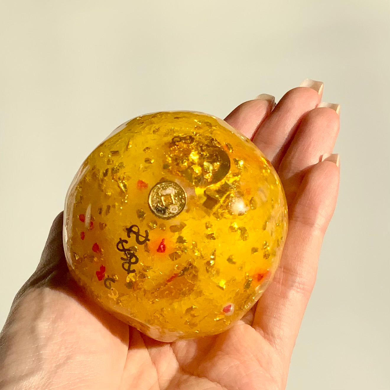 Wax Crispy Shell Golden Sparkling Fortune Stress Relief Handmade Ball - Charming Cheese