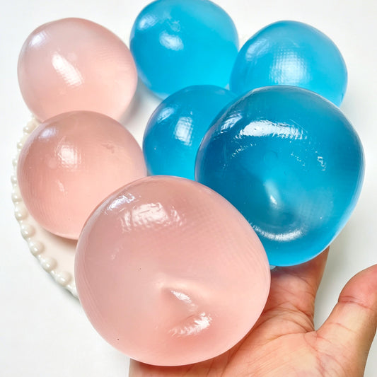 Blue /Pink Soft Coconut Oil Malleable Handmade Stress Ball