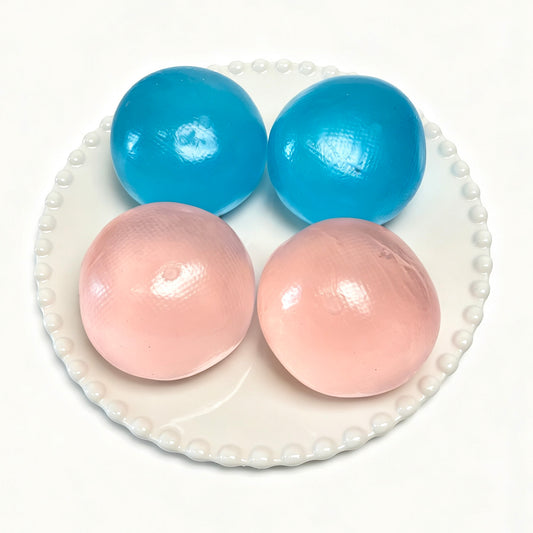 Blue /Pink Soft Coconut Oil Malleable Handmade Stress Ball