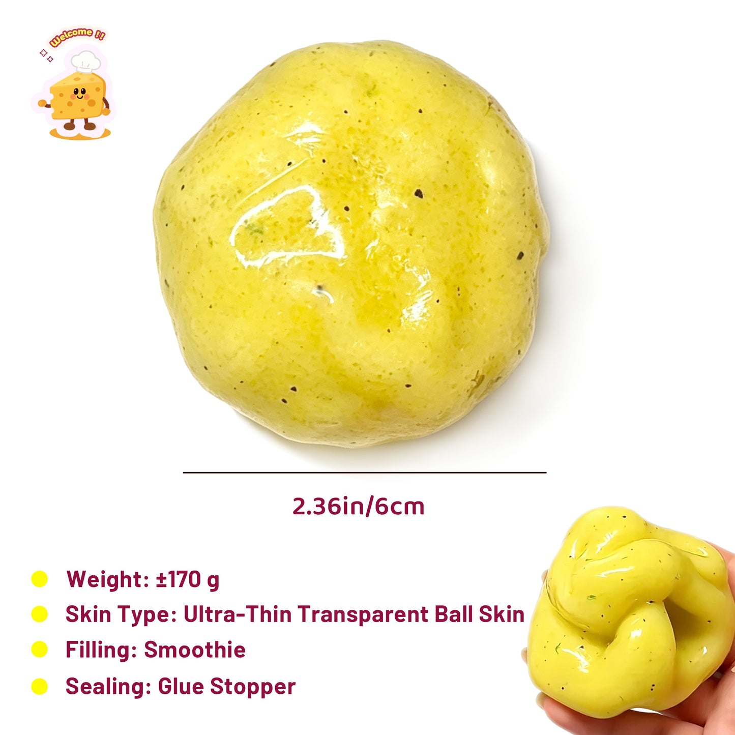 Black Pepper Slush Mashed Potato Ultra-thin Skin Stress Ball Toy