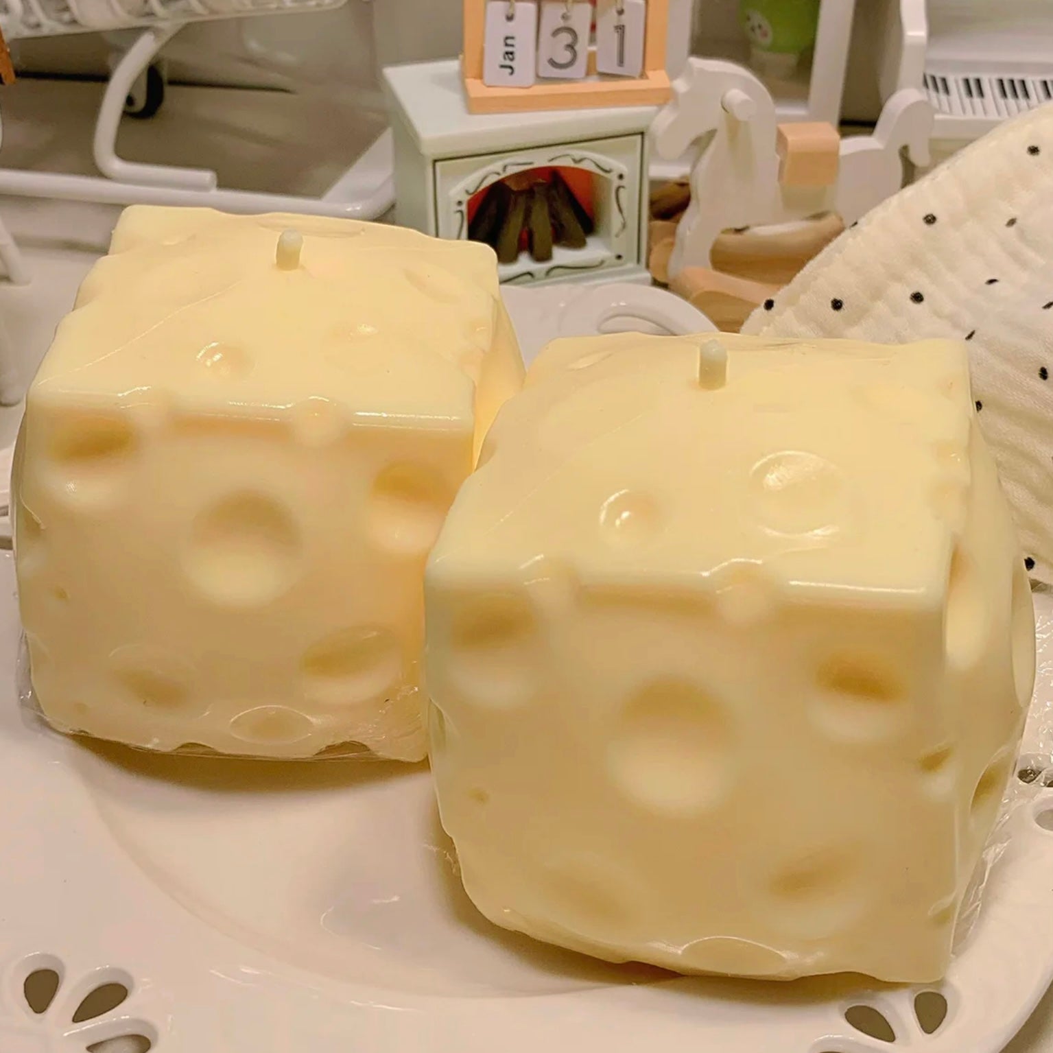 Crunchy Savory Yellow Cheese Cube Stress Ball Fidget Toy - Charming Cheese