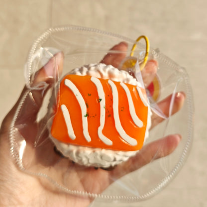 Whipped Cream Texture JC Salmon Rice Ball Taba Squishy Toy