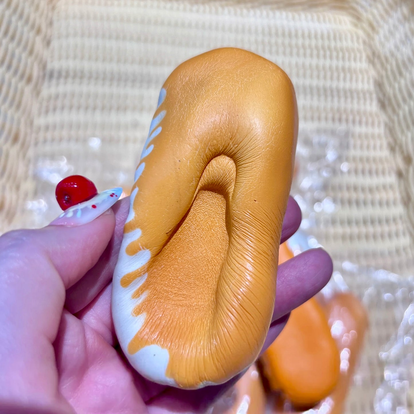 Cute Milk Stick Thumb Cookies Slow-rising Squishy Toy