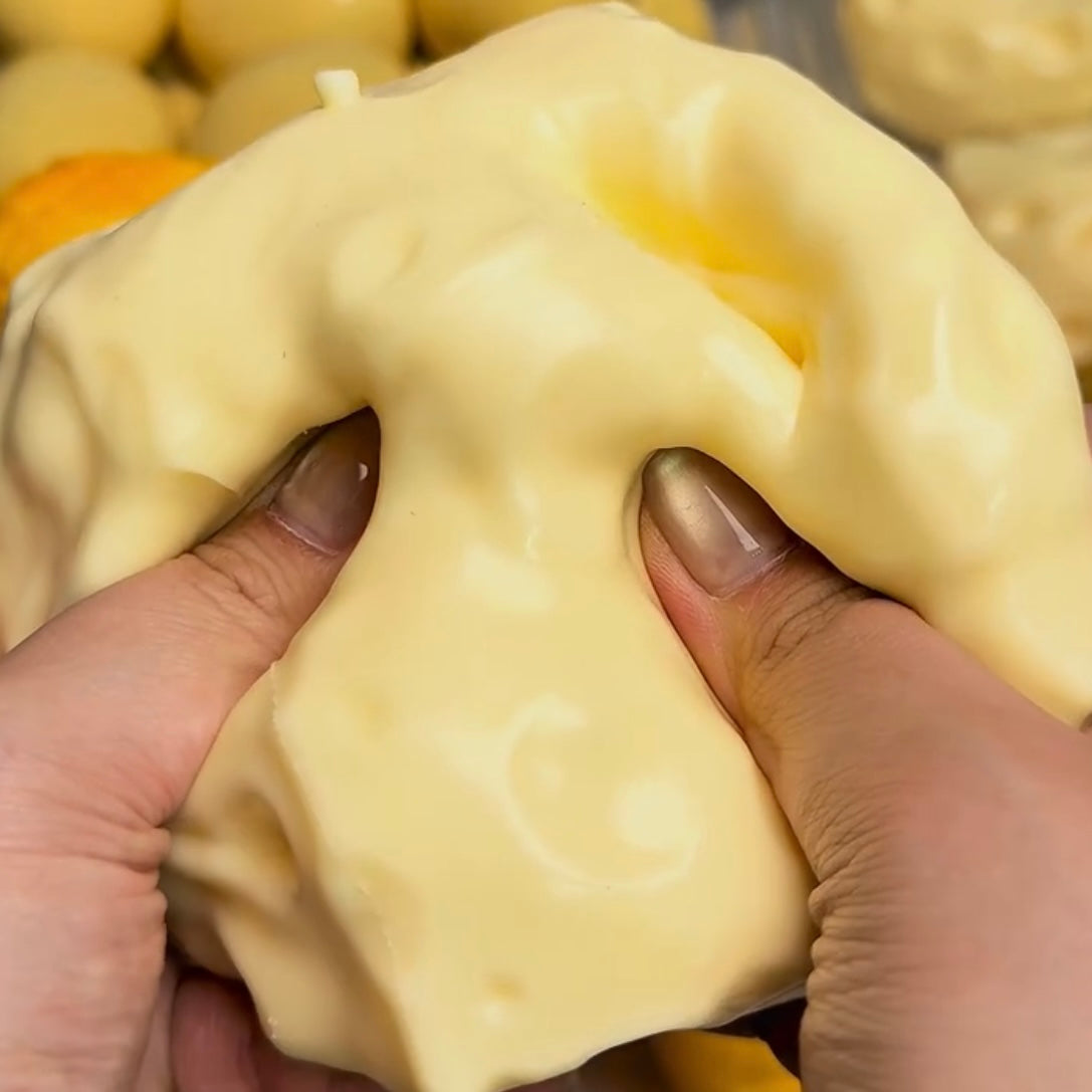 Giant Square Cheese Crunchy Stress Ball Fidget Toy - Charming Cheese