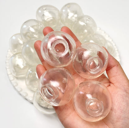 Clear Stress Ball Skin Pack of 10 with Stopper (4cm) - Charming Cheese