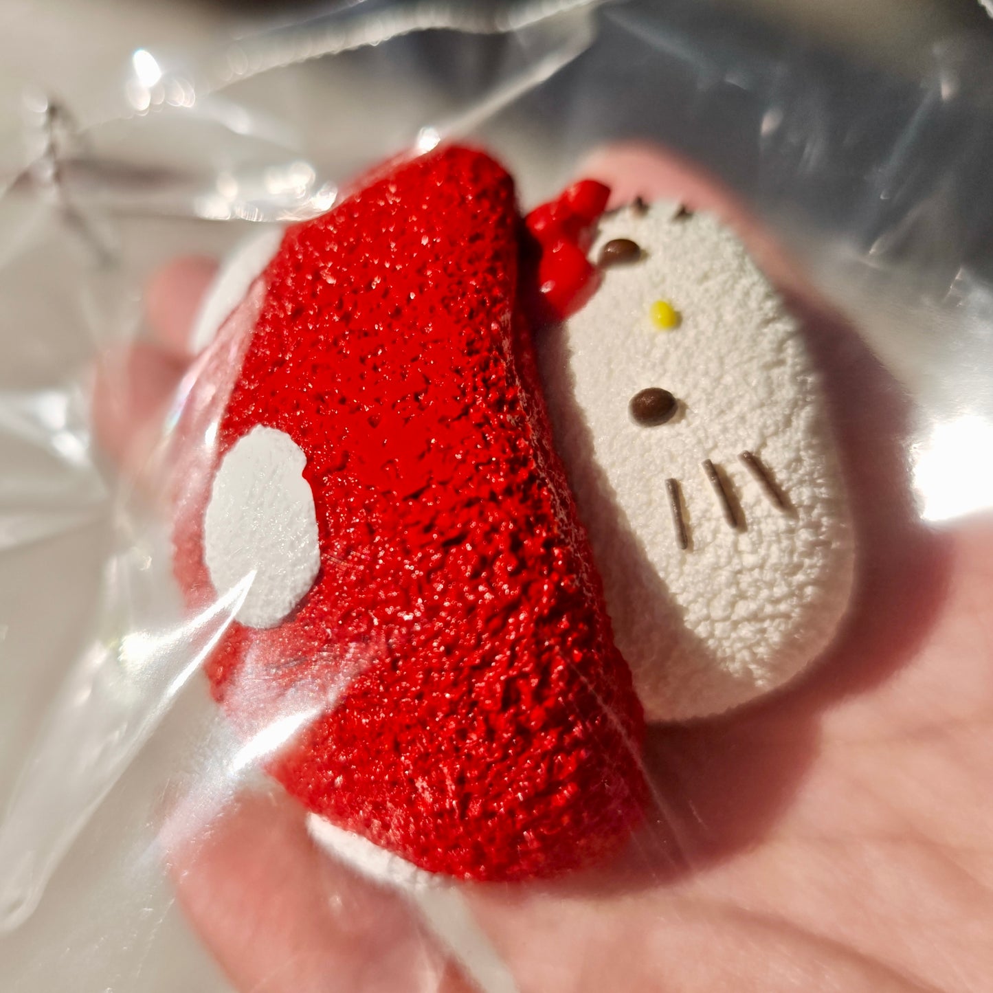 Red Cute Kitty Mushroom Creamy Mud Texture Taba Squishy Toy (115g)