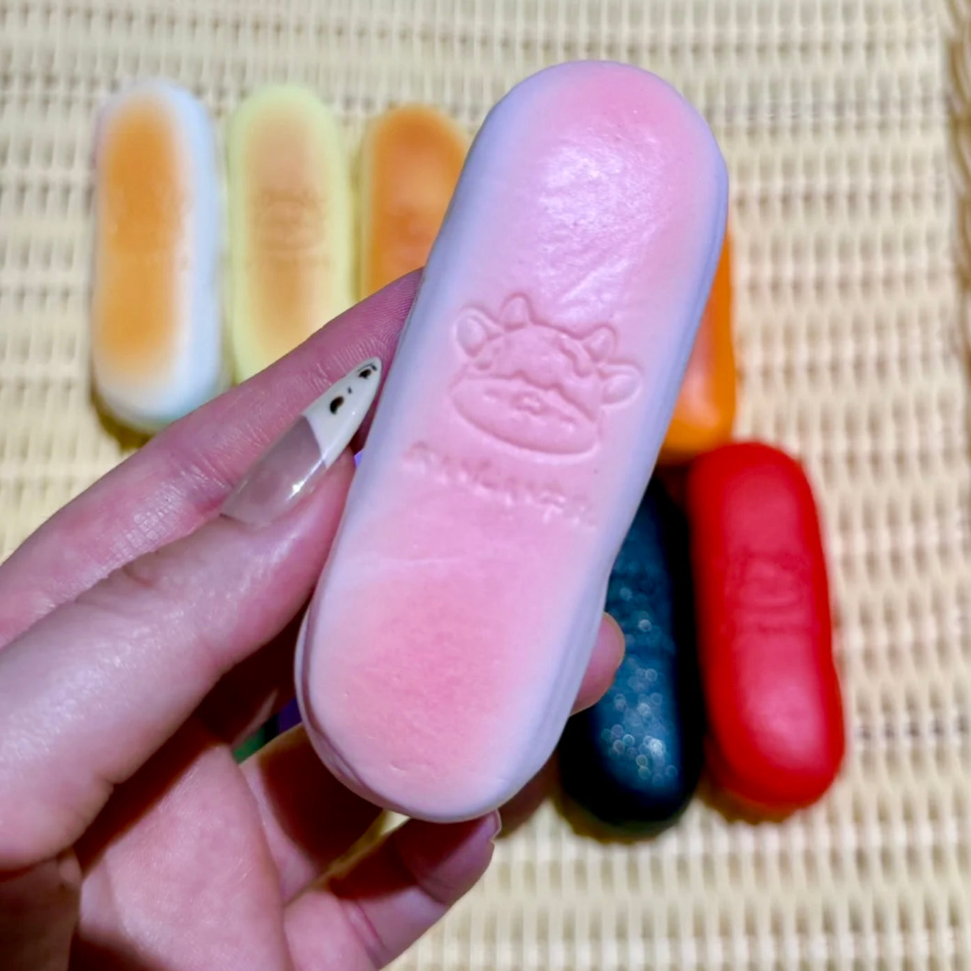 Cute Milk Stick Thumb Cookies Slow-rising Squishy Toy