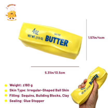 [NEW!] Crunchy Yellow Butter Stick Stress Ball Fidget Toy