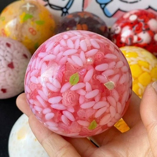 Rose Butterfly Rice-filled Stress Ball Toy (6cm ball skin) - Charming Cheese