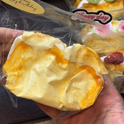Soft Clay-like Texture Baked Fruit Cream Toast Taba Squishy Toy