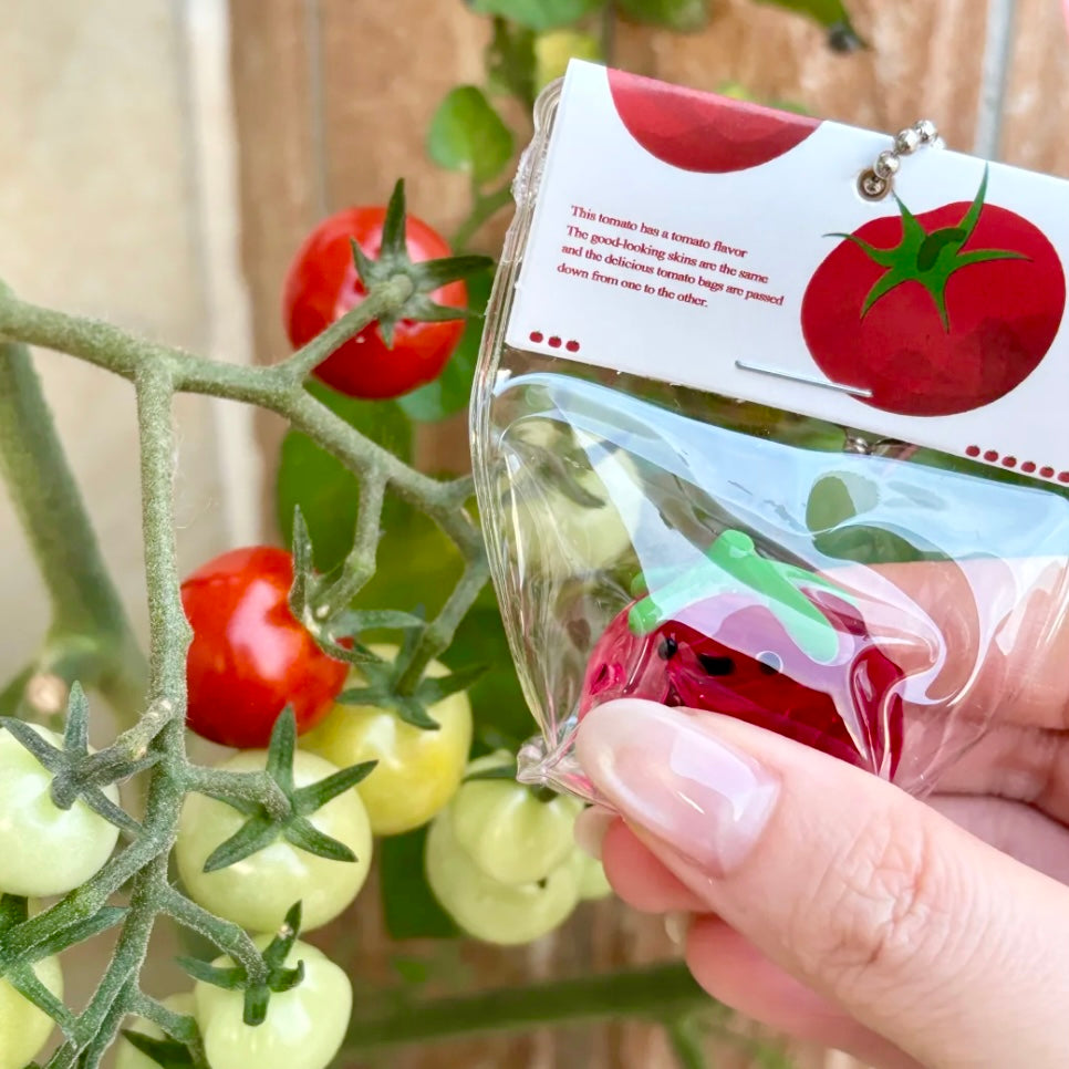 Mini Transparent Smiling Tomato Taba Squishy Toy Pendant