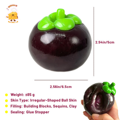 Crunchy Chubby Mangosteen Stress Ball Fidget Toy - Charming Cheese