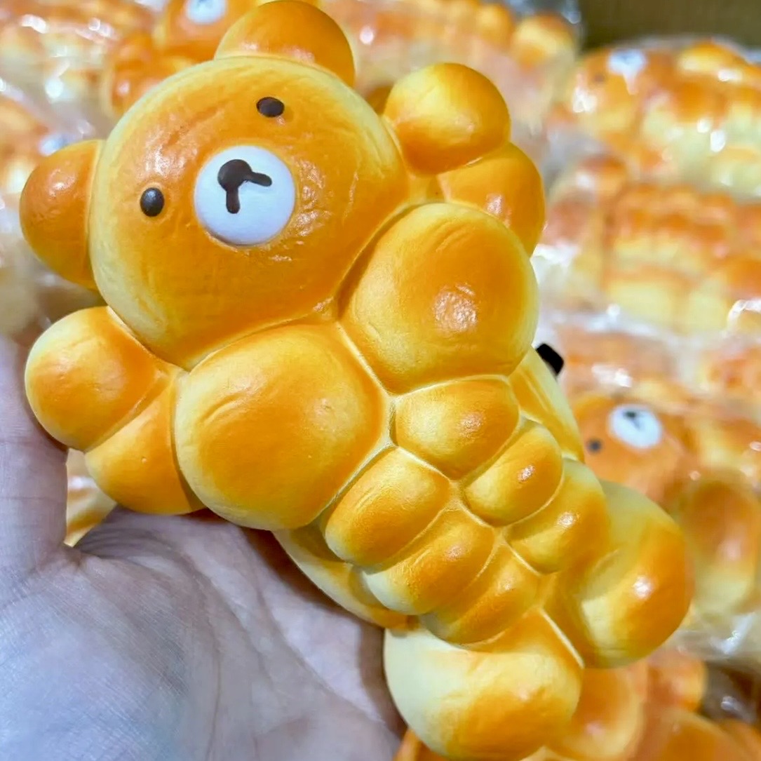 Strong Muscle Bear Slow-rising Squishy Toy - Charming Cheese